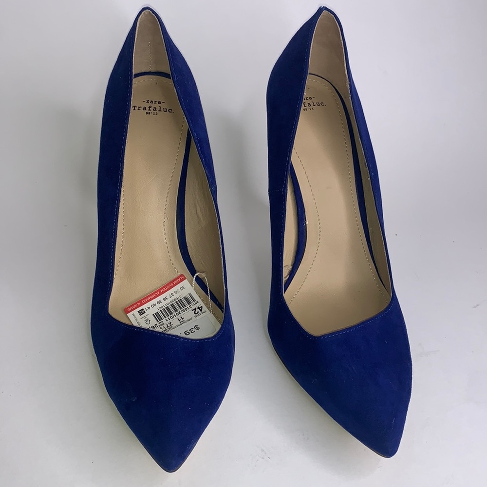 ZARA TRAFALUC. Blue Suede Pump